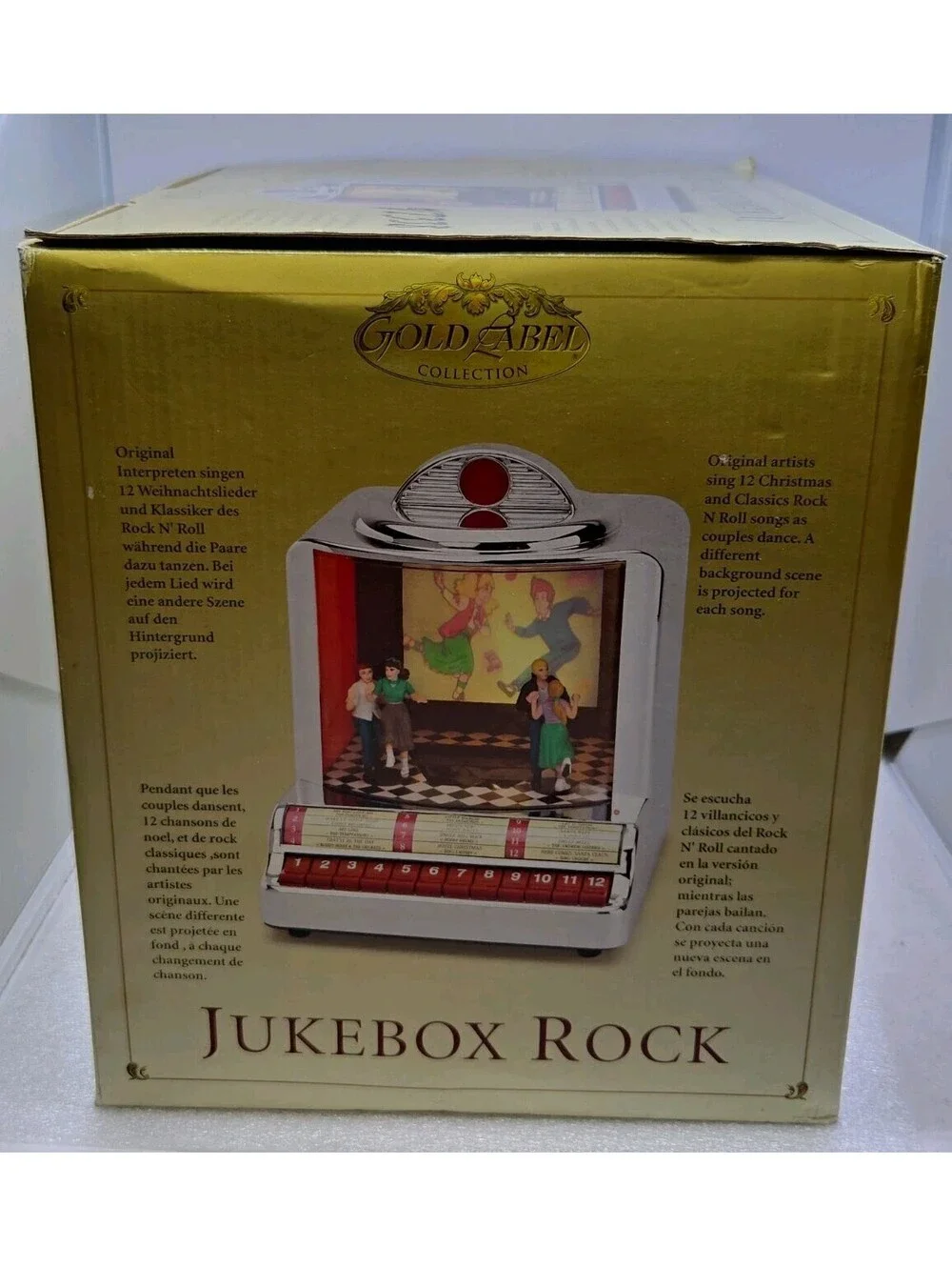 Mr Christmas Gold Label Jukebox Rock Animated Musical Holiday Decor 12 Songs Vtg